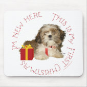 Shih Tzu Puppy First Christmas Mousepad (Vorne)