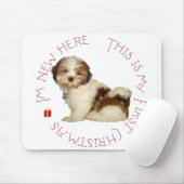 Shih Tzu Puppy First Christmas Mousepad (Mit Mouse)