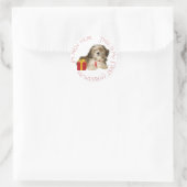 Shih Tzu Puppy First Christmas Runder Aufkleber (Tasche)