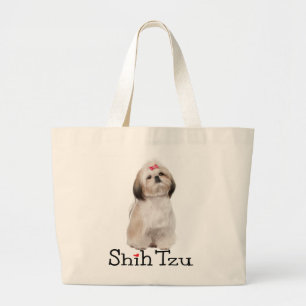 Shih Tzu Puppy-Hunde-Liebe Wiederverwendbare Tasch Jumbo Stoffbeutel