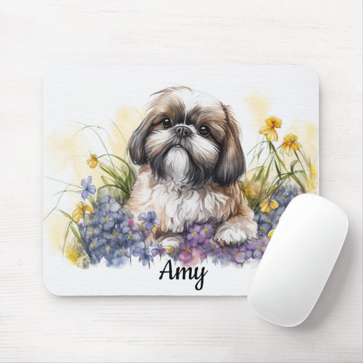 Shih Tzu Puppy Mousepad (Mit Mouse)