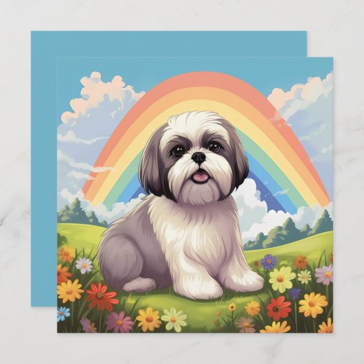 Shih Tzu Rainbow Bridge Custom Dog Name Beileid (Vorne/Hinten)