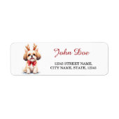 Shih Tzu Reindeer Christmas Return Address Labels (Vorne)