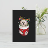 Shih Tzu Reindeer in Pocket Christmas Dog Lovers P Einladung (Stehend Vorderseite)