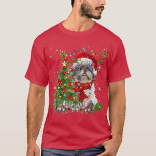 Shih Tzu Reindeer Weihnachtsbaum Lichtdekoration T-Shirt