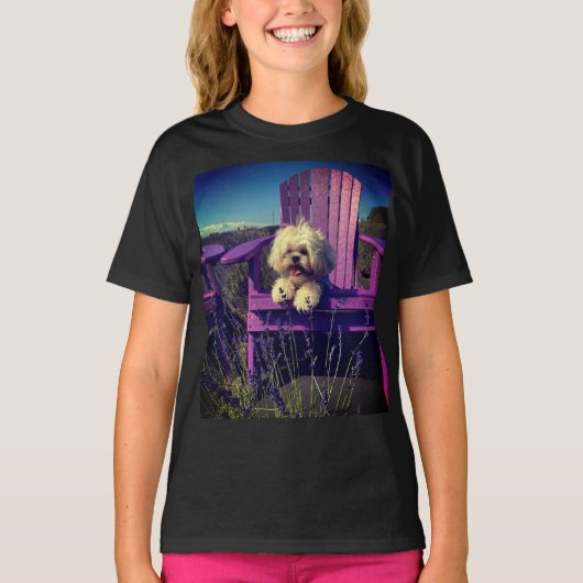 Shih Tzu Relaxing in the Sun (Dogs, Puppy) T-Shirt (Vorderseite)