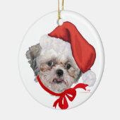 Shih Tzu Rescue Hund Happy Holidays Keramik Ornament (Links)