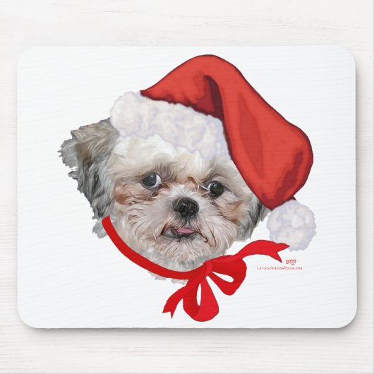Shih Tzu Rescue Hund Happy Holidays Mousepad (Vorne)