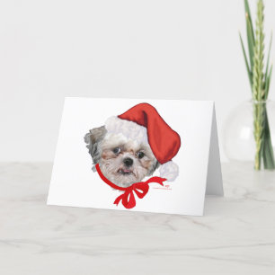 Shih Tzu Rettungshund Frohe Feiertage Feiertagskarte