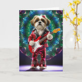 Shih Tzu Rock Star Card Karte (Gelbe Blume)