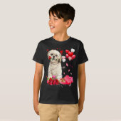 Shih Tzu Rose Heart Happy Valentine Day Dog Mom T-Shirt (Vorne ganz)