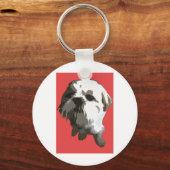 Shih Tzu (rot) Schlüsselanhänger (Vorderseite)