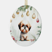 Shih Tzu Round Christmas Ornament (Rechts)