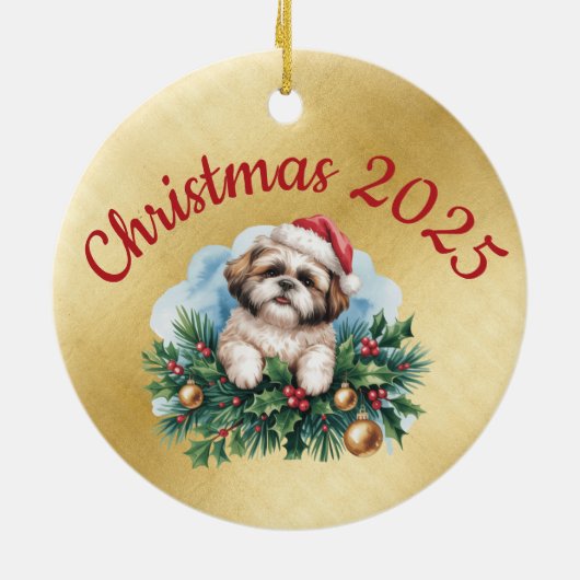 Shih Tzu Round Christmas Ornament (Hinten)