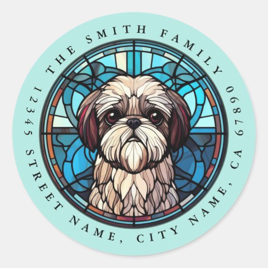 Shih Tzu Round Stickers (Vorderseite)