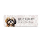 Shih Tzu Rücksendeadressetiketten (Vorne)