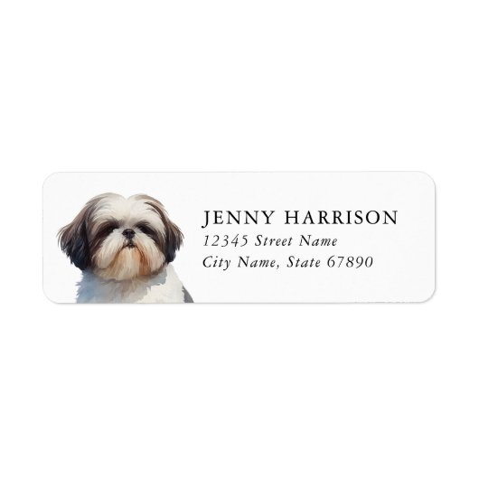 Shih Tzu Rücksendeadressetiketten (Vorne)