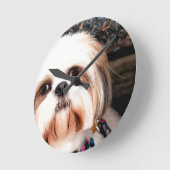 Shih Tzu Runde Wanduhr (Winkel)