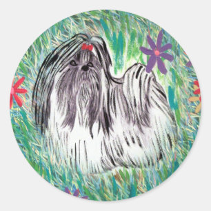 Shih Tzu Runder Aufkleber