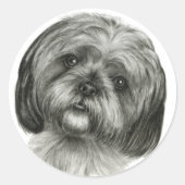 Shih Tzu Runder Aufkleber (Vorderseite)