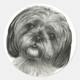 Shih Tzu Runder Aufkleber