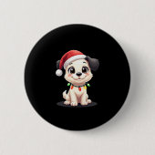 Shih Tzu Santa Christmas Tree Lights Xmas Dog Love Button (Vorderseite)