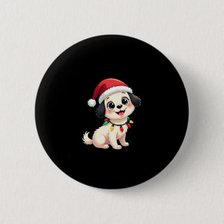 Shih Tzu Santa Christmas Tree Lights Xmas Dog Love Button