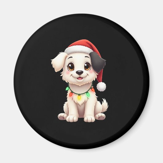 Shih Tzu Santa Christmas Tree Lights Xmas Dog Love Magnet (Vorne)
