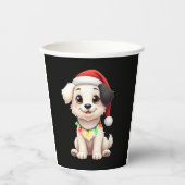 Shih Tzu Santa Christmas Tree Lights Xmas Dog Love Pappbecher (Vorderseite)