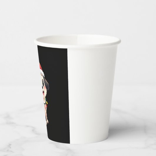 Shih Tzu Santa Christmas Tree Lights Xmas Dog Love Pappbecher (Links)