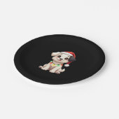 Shih Tzu Santa Christmas Tree Lights Xmas Dog Love Pappteller (Schrägansicht)