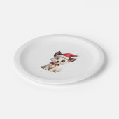 Shih Tzu Santa Christmas Tree Lights Xmas Dog Love Pappteller (Schrägansicht)