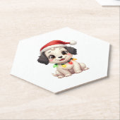 Shih Tzu Santa Christmas Tree Lights Xmas Dog Love Untersetzer (angewinkelt)