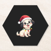 Shih Tzu Santa Christmas Tree Lights Xmas Dog Love Untersetzer (Vorderseite)