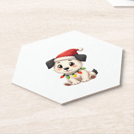 Shih Tzu Santa Christmas Tree Lights Xmas Dog Love Untersetzer (angewinkelt)