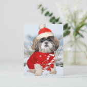 Shih Tzu Santa Paws Geschenke Feiertagspostkarte (Stehend Vorderseite)