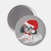 Shih Tzu Santa Paws Geschenke Magnet (Vorderseite/Rückseite)