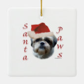 Shih Tzu Santa Paws Keramikornament (Rückseite)