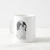 Shih Tzu - schwarz und weiß (von JF) Kaffeetasse (Vorderseite Links)