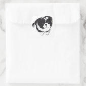 Shih Tzu Schwarz-weiß Dog Pet Quadratischer Aufkleber (Tasche)
