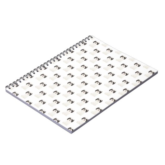 Shih Tzu (Schwarz & Weiß) Notizblock (Linke Seite)