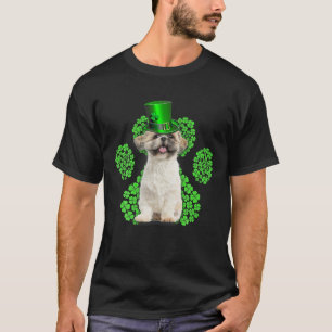 Shih Tzu Shamrock Paw Clovers St Patrick's Day T-Shirt