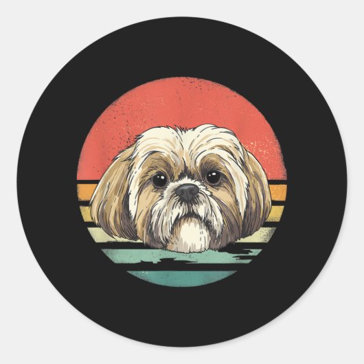 Shih Tzu | Shih Tzu Dog Breed Lover Gift Runder Aufkleber (Vorderseite)