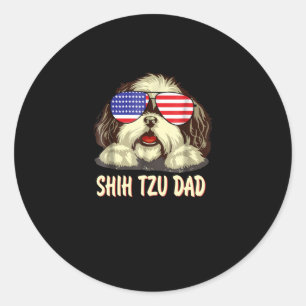 Shih Tzu   Shih Tzu Vater Gift Runder Aufkleber