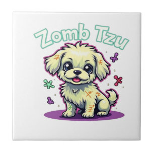 Shih Tzu Shihtzu Zombie-Hund Halloween Oversized T Fliese