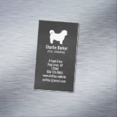 Shih Tzu Silhouette Chalkboard Style Vertikal Magnetische Visitenkarte (Beispiel)