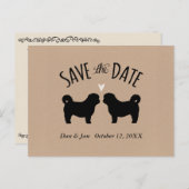 Shih Tzu Silhouetten Hochzeitssache Datum speicher Ankündigungspostkarte (Vorne/Hinten)