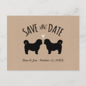 Shih Tzu Silhouetten Hochzeitssache Datum speicher Ankündigungspostkarte (Vorderseite)