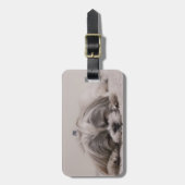 Shih tzu Sleeping Luggage Tag , Schlafhund Gepäckanhänger (Vorderseite vertikal)