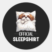 Shih Tzu Sleepshirt Cute Dog Lover Pajama Sleepwea Runder Aufkleber (Vorderseite)